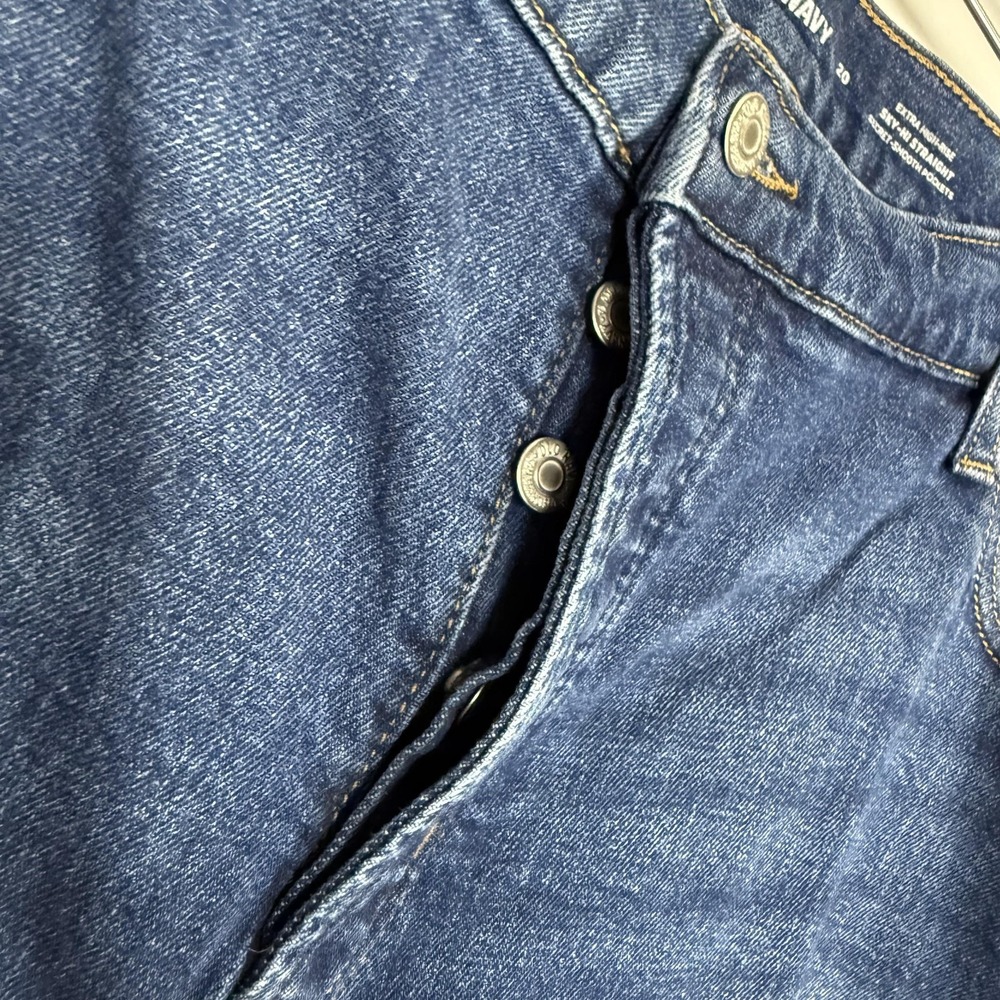 Old Navy Jeans Womens 20 Extra High Rise Sky-Hi Straight Secret Smooth Pockets - Picture 3 of 9